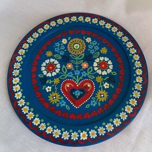 ✨SOLD✨Hand painted Round Wooden Flower Plate